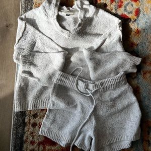 Textured grey and white two piece set